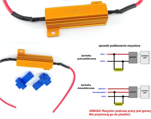 REZYSTOR - DEKODER BŁĘDU CAN 50W 6 OHM 12V na Arena.pl