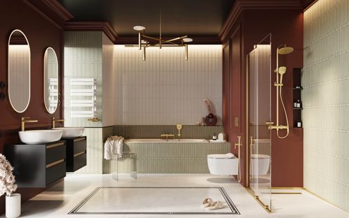 Ortigo wspornik kątowy "L", dla rozmiarów kabiny 100-140cm, złoty połysk na Arena.pl