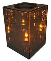 Lampion lustrzany 3D solarny LINDO HOME Sześcian LED 18 cm