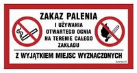 Zakaz Palenia Używania Ognia Terenie Tablica 40X20