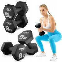 Zestaw 2x9kg hantle hantelki ciężarki neoprenowe do ćwiczeń Trex Sport