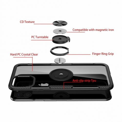 Etui Pancerne Clear Carbon Ring Iphone 11 Czarne na Arena.pl