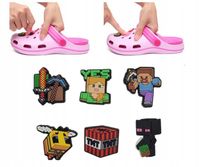 PRZYPINKI PIN ozdoby DO BUTÓW typu CROCS KROKS Minecraft 6szt W1