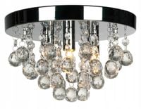 LAMPA SUFITOWA WISZĄCA ŻYRANDOL Z KRYSZTAŁKAMI PLAFON CHROM x3 LED GLAMOUR