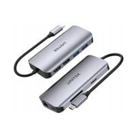 Unitek aktywny hub USB-C 5Gbps, 2x HDMI 4K, czytnik kart, RJ-45, PD 100W