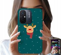 ETUI DO XIAOMI REDMI 12C - RENIFER NA ZIELONYM TLE ŚWIĄTECZNE WZORY