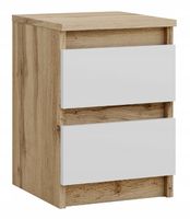SZAFKA NOCNA WOTAN BIAŁA STOLIK NOCNY DWIE SZUFLADY 30cm SYPIALNIA