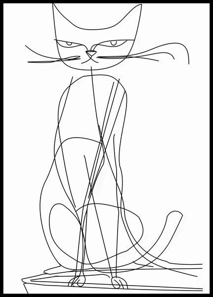 Plakat 64x90cm Kot Linijny zdjęcie 2