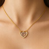 Złoty Łańcuszek z Sercem 925/585 Naszyjnik Dwa Serca Na Prezent Urodziny