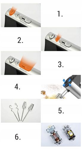 MIKSER ROBOT RĘCZNY KUCHENNY 800W TURBO 5 BIEGÓW na Arena.pl