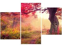 60 90CM OBRAZ 3 ELEM JESIENNY KRAJOBRAZ ŚCIENNY DRUK PŁÓTNO