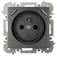 GNIAZDO POJEDYNCZE Z ZASILACZEM USB SANTRA/4188-19/EPN 230V 16A Elektro-Pla