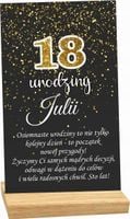 STATUETKA RAMKA z podstawką 18 urodziny personalizowany prezent nadruk UV