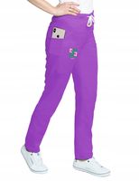 Spodnie damskie medyczne kosmetyczne na sznurku z HAFTOWANYM TWOIM LOGO