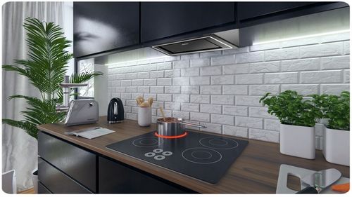 Okap kuchenny podszafkowy do zabudowy 52cm czarny LED premium Berdsen na Arena.pl