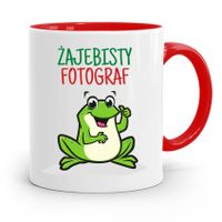 Kubek Czerwony Fotografa Żajebisty Fotograf Z Nadrukiem Ze Zdjęciem