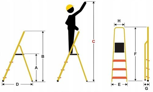 Drabina aluminiowa domowa jednostronna profesjonalna HIGHER 5 stopni na Arena.pl