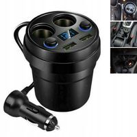 ROZDZIELACZ ROZGAŁĘŹNIK ZAPALNICZKI SAMOCHODOWEJ 2X GNIAZDO 2X USB 12-24V