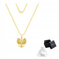 Naszyjnik Patriotyczny z Orłem Srebro 925 Złoty Orzeł Godło Polski | 45 cm