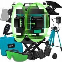 LASER KRZYŻOWY BLOKADA WAHADŁA POZIOMICA LASEROWA 4D 360 16 LINII + STATYW