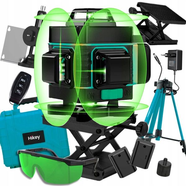 LASER KRZYŻOWY BLOKADA WAHADŁA POZIOMICA LASEROWA 4D 360 16 LINII + STATYW zdjęcie 1