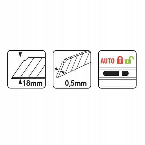 NÓŻ DO TAPET Z ŁAMANYM OSTRZEM 18 MM 24 SZT TAPECIAK NOŻYK MOCNY na Arena.pl