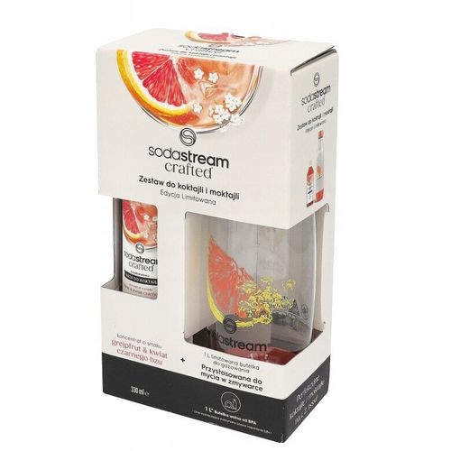 Baza do koktajli SodaStream Grejpfrut Kwiat Bzu 330ml + Butelka 1l+ książka na Arena.pl