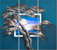 90CM 80 OBRAZ 3 ELEM LAZUROWY ZACHÓD SŁOŃCA ŚCIENNY