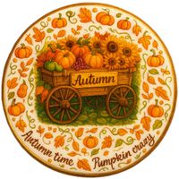 CIASTKO LUKROWANE AUTUMN DECORATION ROZ.S KOŁO JESIEŃ RĘCZNIE ROBIONE