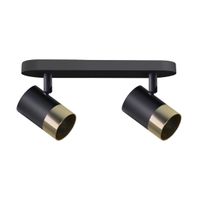 Tobi lampa sufitowa listwa czarny 2x15W GU10 klosz czarny+złoty