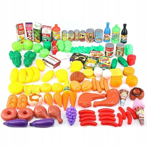 WARZYWA OWOCE PRODUKTY SPOŻYWCE DO KUCHNI DLA DZIECI PLASTIKOWE 120 el. na Arena.pl