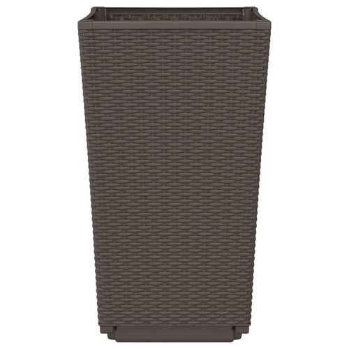 Donice ogrodowe, 4 szt., brązowe, 32,5x32,5x57, PP na Arena.pl