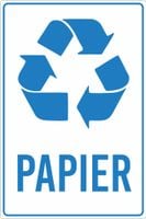 NAKLEJKA PAPIER SEGREGACJA ŚMIECI NA ŚMIETNIK KOSZ WODOODPORNA 30x20 cm