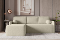Beżowy Narożnik z Funkcją Spania 212x142cm BLOND GM -Różne Kolory Do Wyboru