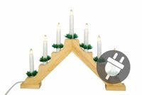 Świąteczna dekoracja - drewniany świecznik, 7 diod LED
