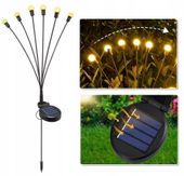 LAMPKA SOLARNA OGRODOWA Wbijana 6 LED Lampki KULKI Słupek Ogrodowy 1384