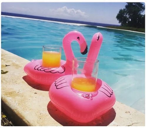 12 x DMUCHANY UCHWYT NA NAPOJE Podstawka Do Drinków FLAMING Podkładka BASEN na Arena.pl