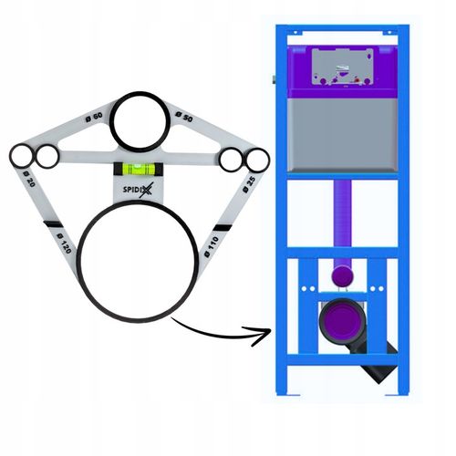 SZABLON WZORNIK OTWORÓW DO PŁYTEK DO GEBERIT Z LIBELLĄ POZIOMICA na Arena.pl