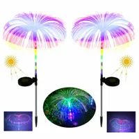 2 x LAMPA SOLARNA OGRODOWA MEDUZA LAMPKA OZDOBA WBIJANA KOLOROWA