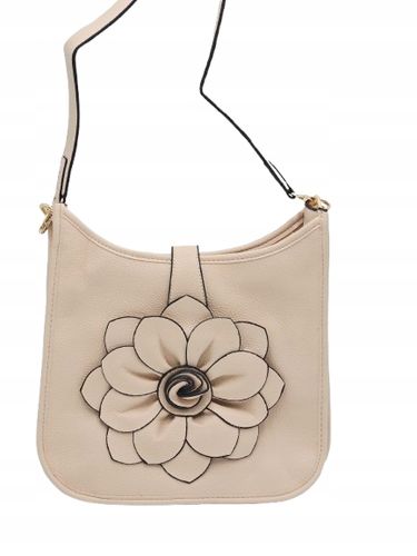 Maxfly - torebka listonoszka skóra ekologiczna kwiat 3D pudrowy róż H503 na Arena.pl