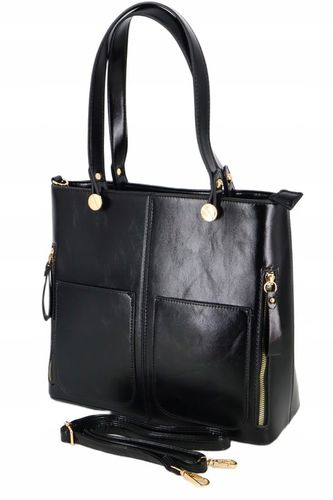 Torebka damska klasyczna teczka duża A4 wiele kieszeni wielozadaniowa na Arena.pl