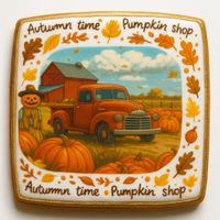 CIASTKO LUKROWANE PUMPIKN FARM ROZ.S PION JESIEŃ RĘCZNIE ROBIONE