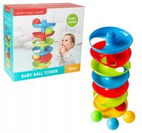 WIEŻA Z WIRUJĄCYMI PIŁECZKAMI EDUKACYJNA ZABAWKA DLA MALUCHÓW SENSORYCZNA