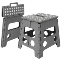 Taboret stołek składany antypoślizgowy krzesło podest 150kg 32cm szary