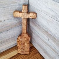 Obraz w drewnie Płaskorzeźba Krzyż Święty 30 cm