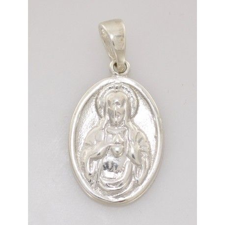 SREBRNY DWUSTRONNY MEDALIK SZKAPLERZ Z MATKĄ BOSKĄ I JEZUSEM SREBRO PRÓBY 925 na Arena.pl