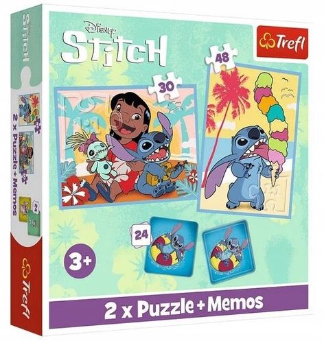Puzzle 2W1+Memos Wesoły Dzien Lilo&Stitch 93585 na Arena.pl