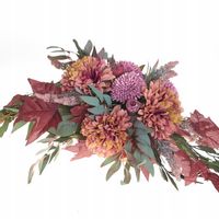 KOMPOZYCJA JESIENNA STROIK DEKORACJA NA CMENTARZ GRÓB KWIATY SZTUCZNE