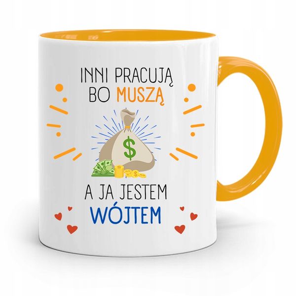 Dla Wójta Kubek Żółty Prezent A Ja Jestem Wójtem Z Nadrukiem Ze Zdjęciem zdjęcie 1