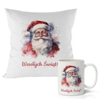 Zestaw Poduszka + Kubek - ŚWIĘTA - MIKOŁAJKI